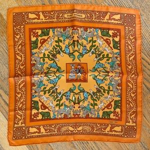 Rare Hermès Early America Silk Gavroche Scarf
